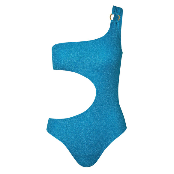 Baobab Tamboril One Piece Swimsuit Juno Blue Glitter One Shoulder Cutout Sz S - Picture 4 of 12